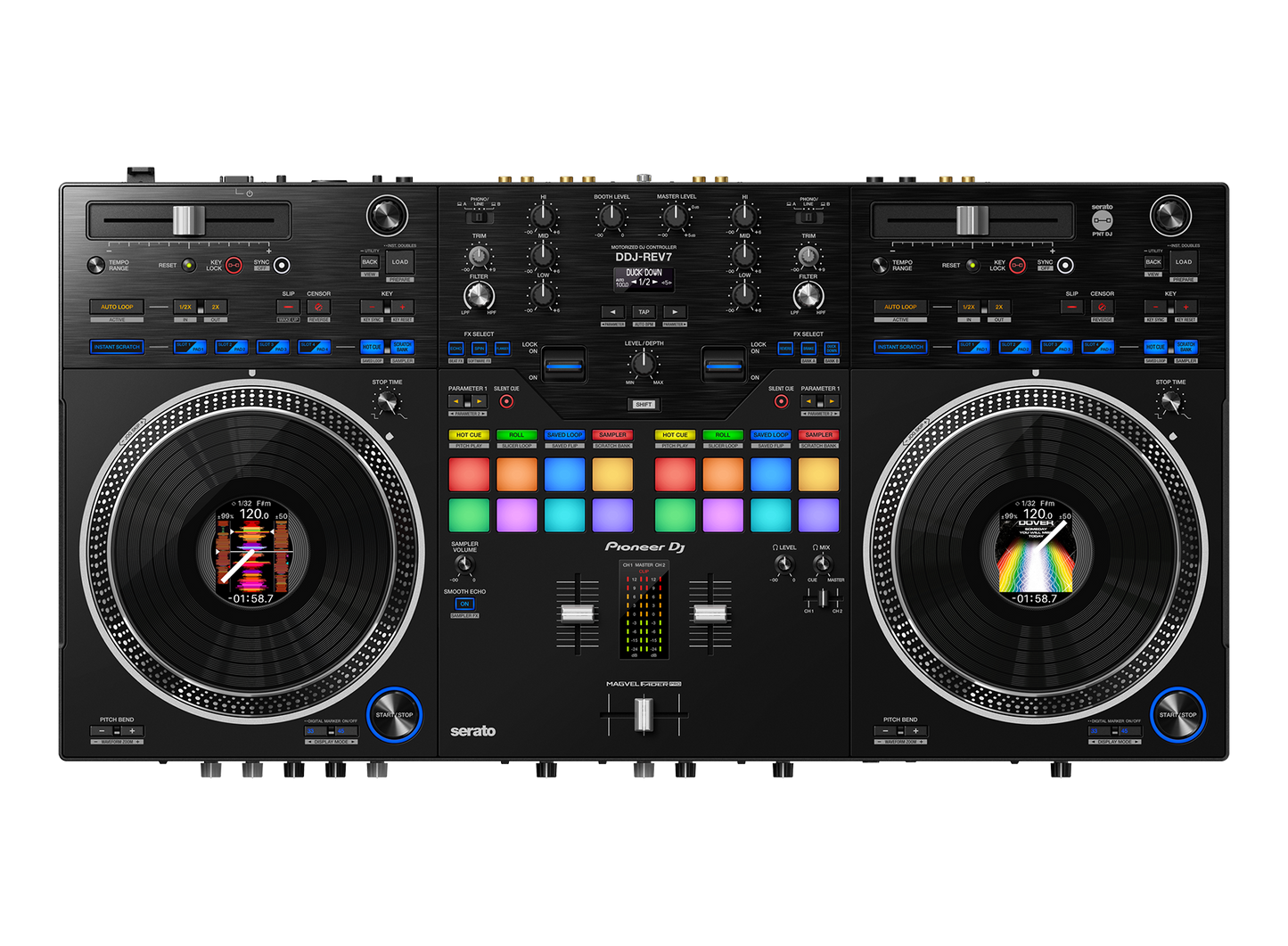 Pioneer DDJ-REV7 - Scratch-style 2-channel professional DJ controller for multiple DJ applications
